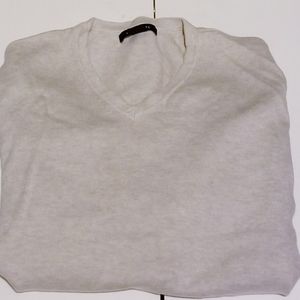 Men's Structure V-Neck Size M Sweater Cream
